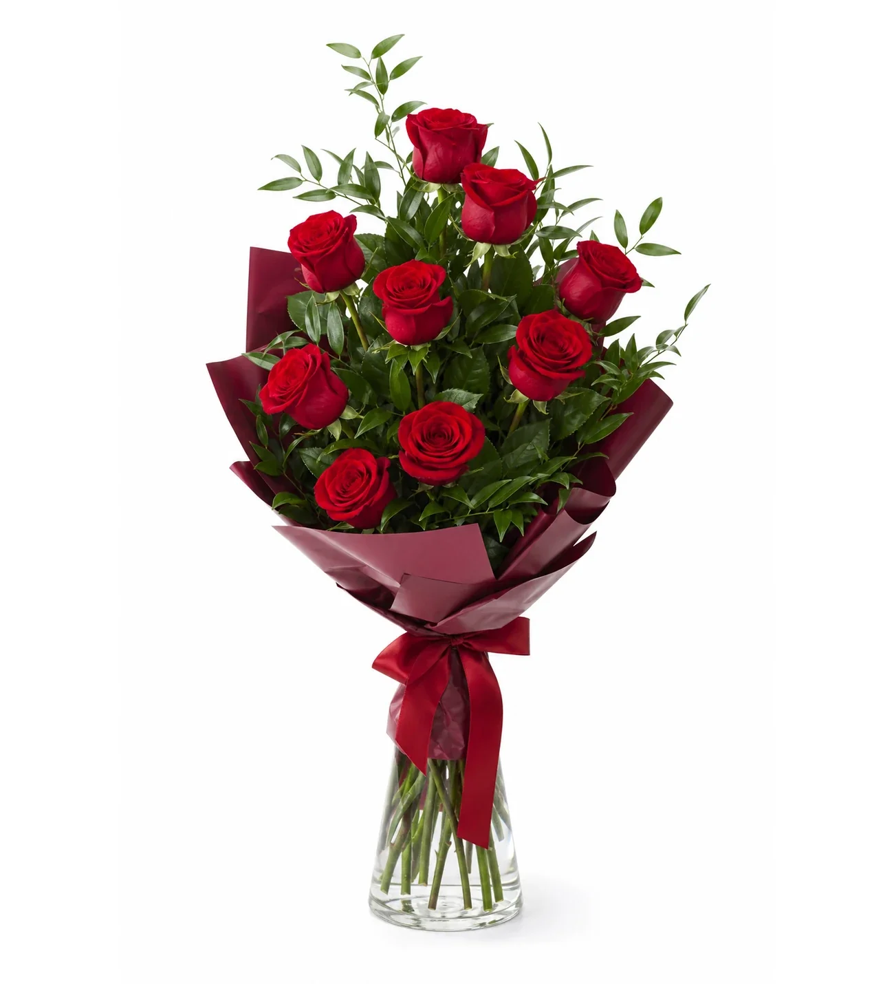 Konik Vazoda Kırmızı Gül
