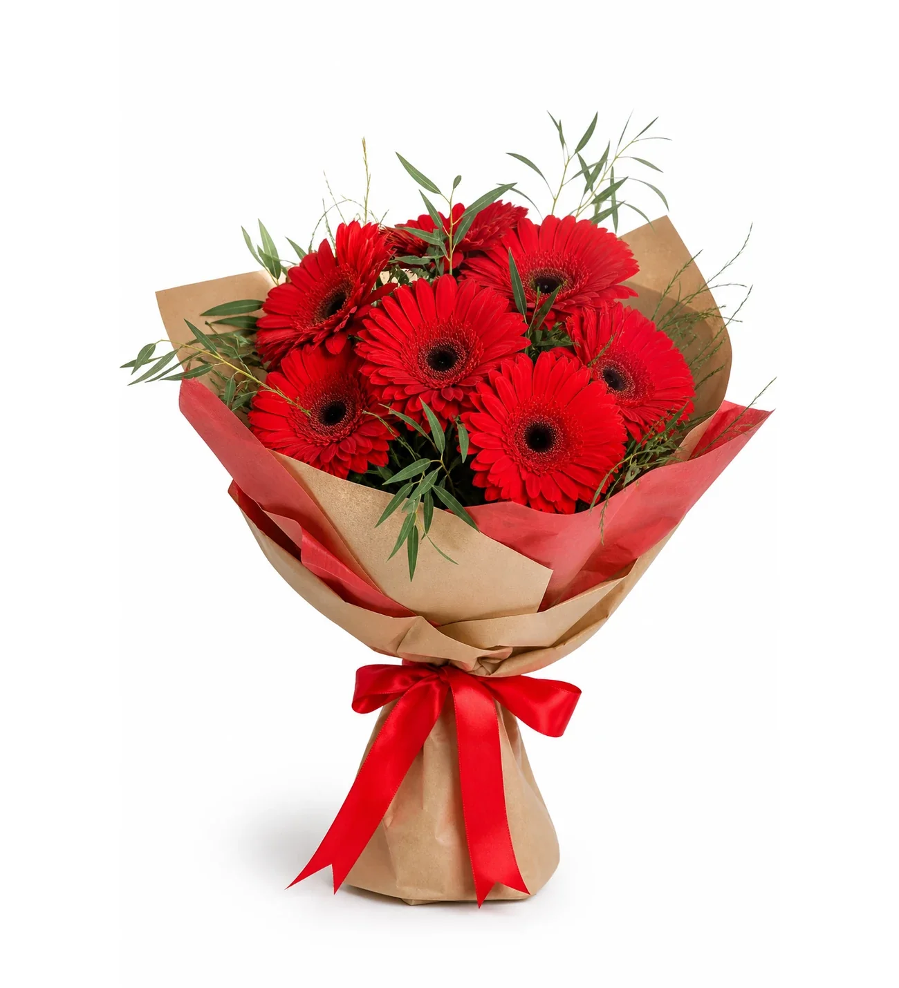 Gönül Baharı Kırmızı Gerbera Buketi
