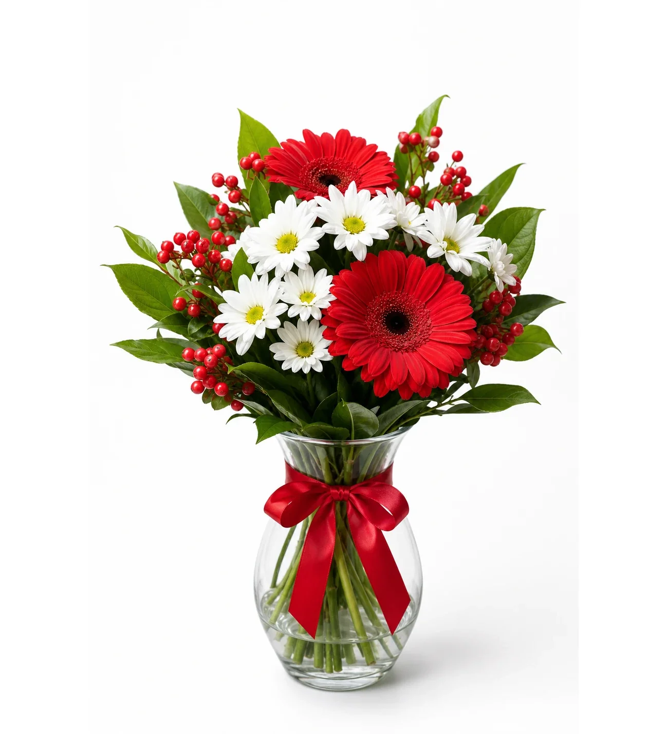 Vazoda Yılbaşı Kokinası Gerbera Papatya